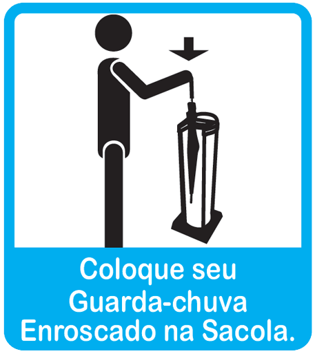 Coloque o guarda-chuva encroscado na sacola