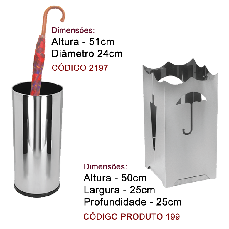 Porta Guarda-chuva em Aço Inox